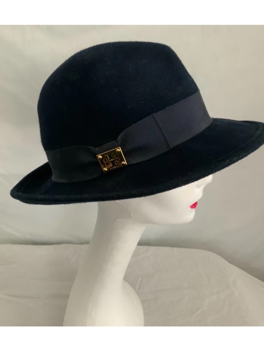 Tory Burch Deep Navy Wide-Brim Felt Hat
